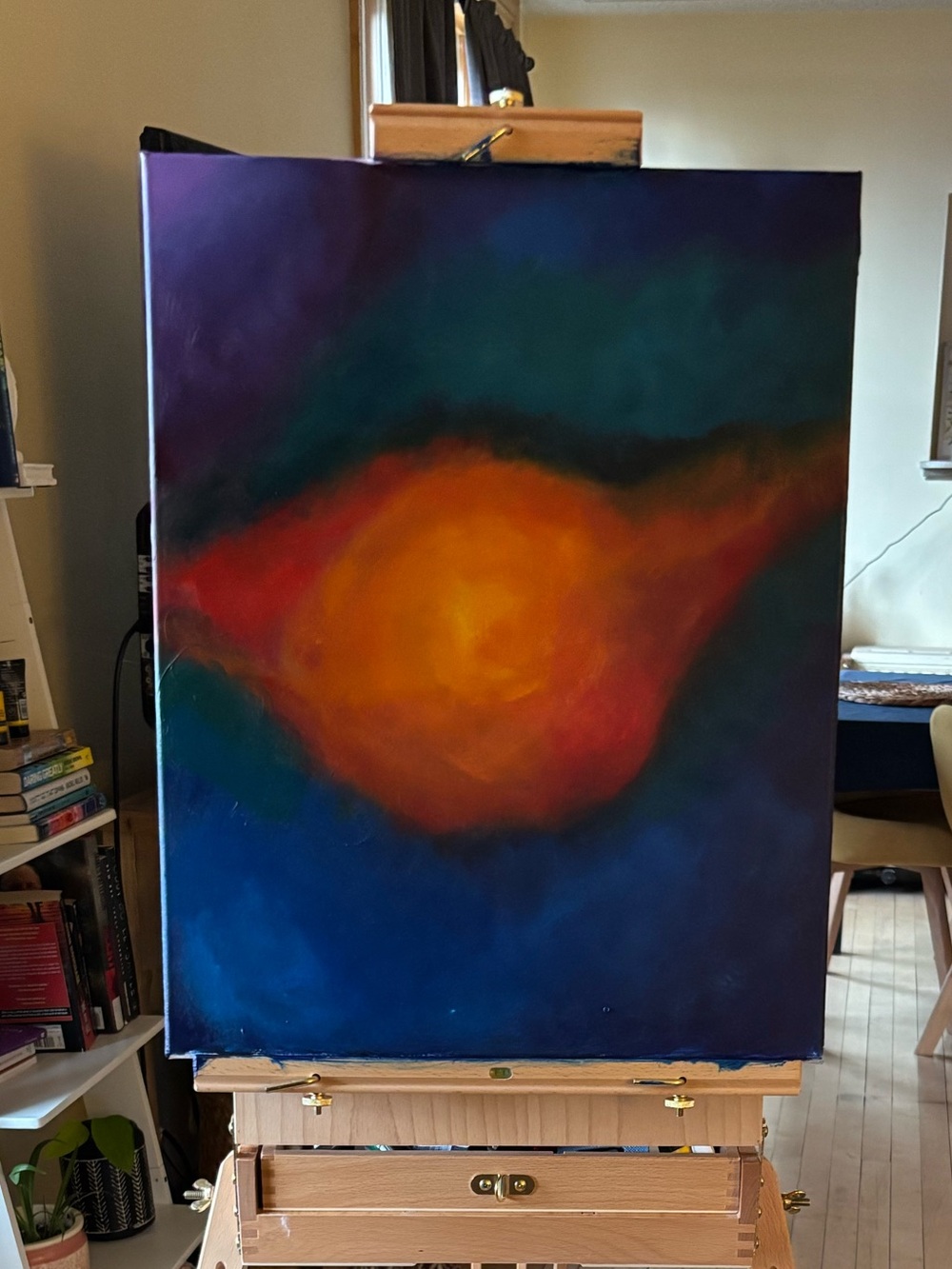 Abstract Home Art Canvas in Orange and Blue
